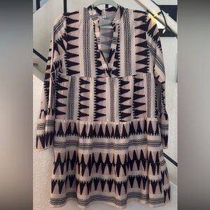 Native Print/ Bohemian Style/ Geometric Patterned Dress